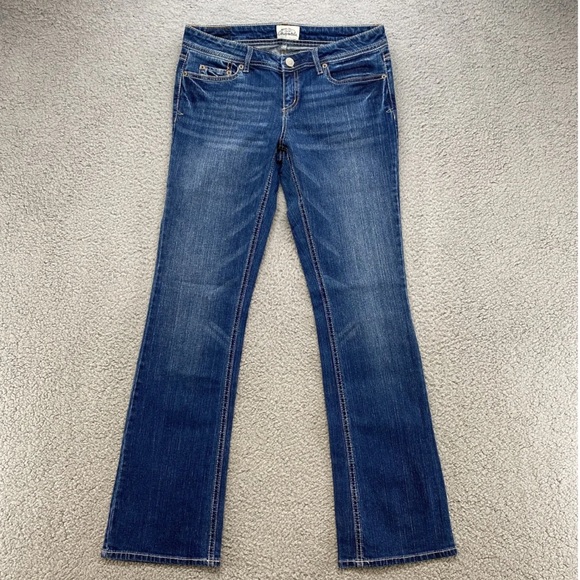 Aeropostale Chelsea Bootcut Vintage Denim 9/10 SHORT Low Rise Y2K Cotton Blend - Picture 1 of 13